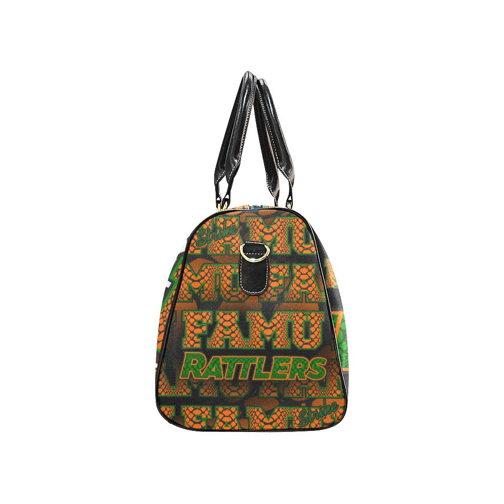 Canvas FAMU Rattler style Waterproof Travel Bag (18.62 inch x 9.85 inch/"16.14 inch with Handles" x 8.56 inch)