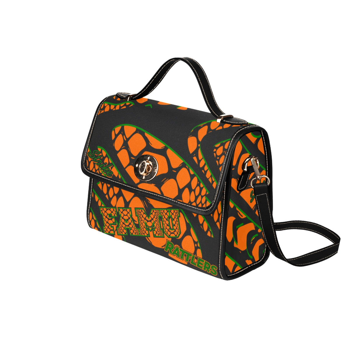 Black Canvas - SnakeskinOandGblack Custom FAMU purse