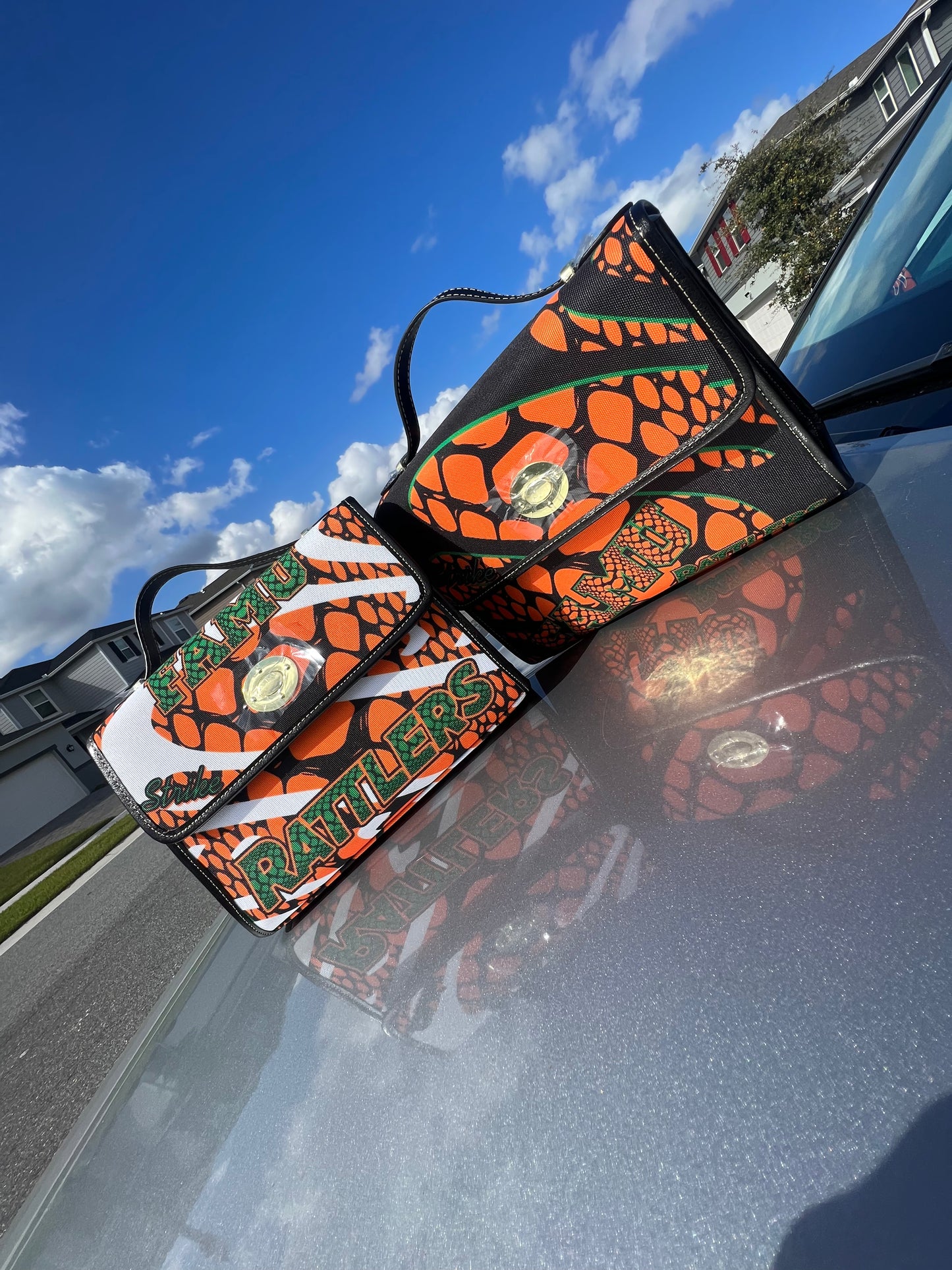 Canvas Print Rattler Skin  Rattler Purse (white)