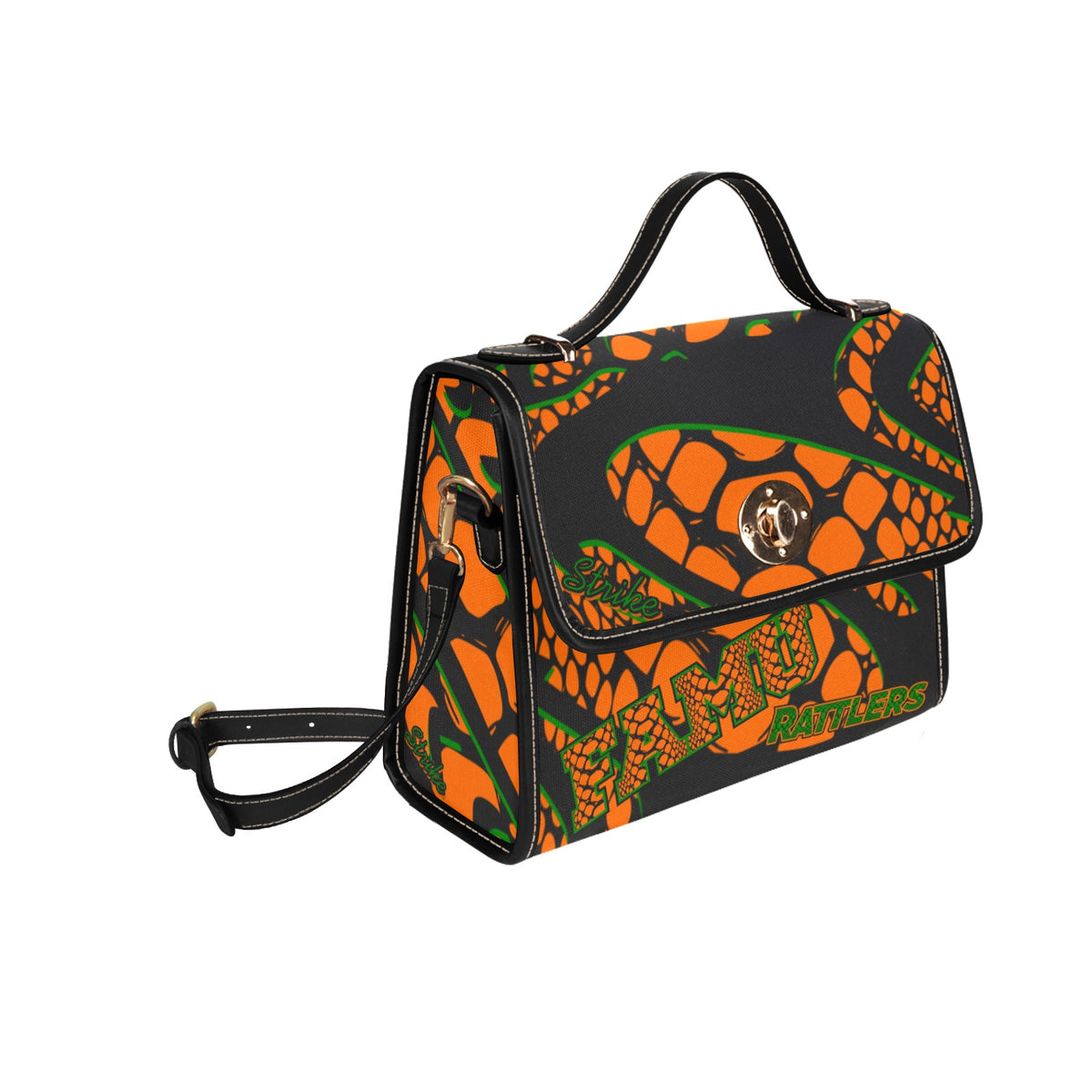 Black Canvas - SnakeskinOandGblack Custom FAMU purse